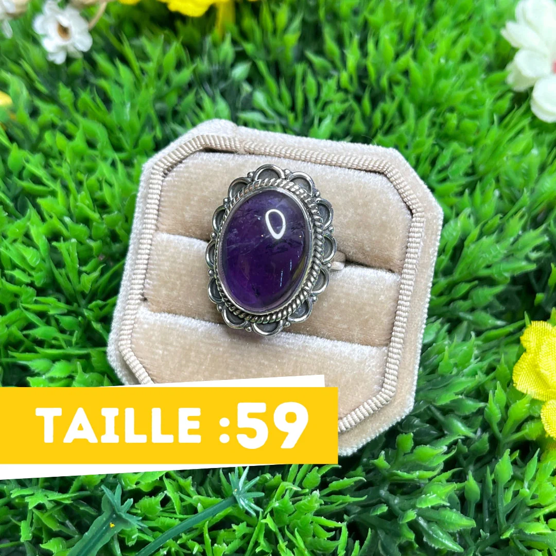 Bague Argent 925 Améthyste #50