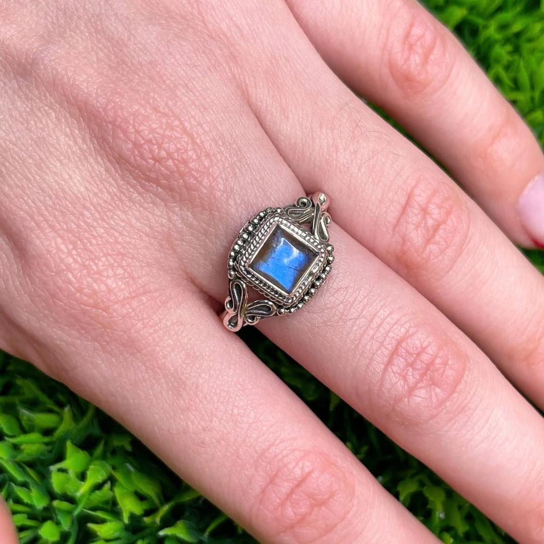 Bague Argent 925 Labradorite Bluefire #106 - Image 2