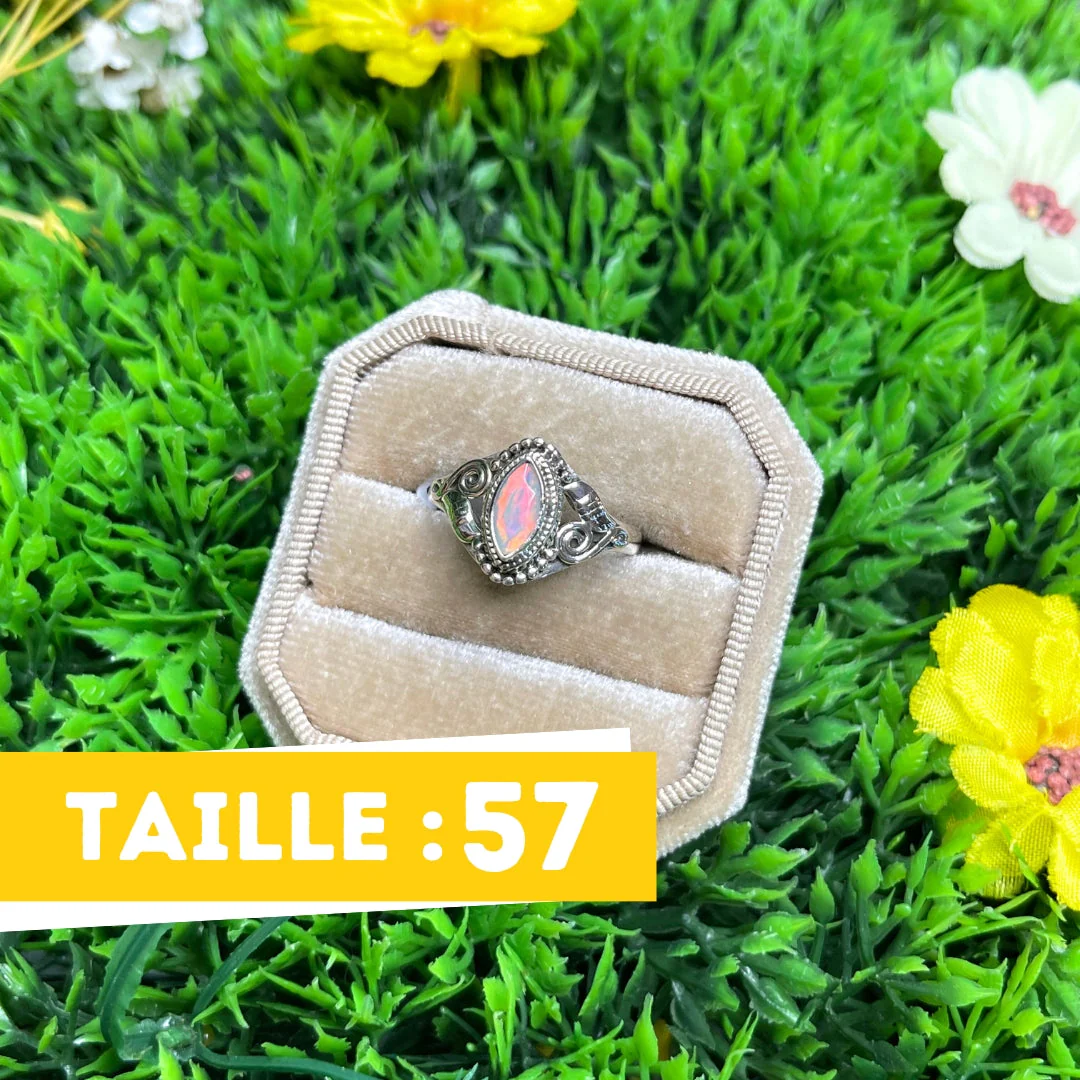 Bague Argent 925 Opale Ethiopienne #25