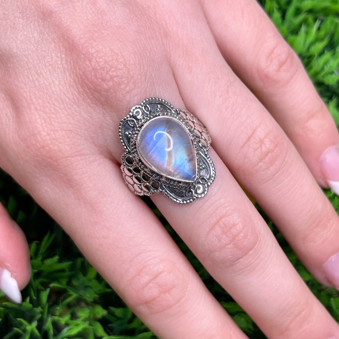 Bague Argent 925 Pierre de Lune #11 - Image 2