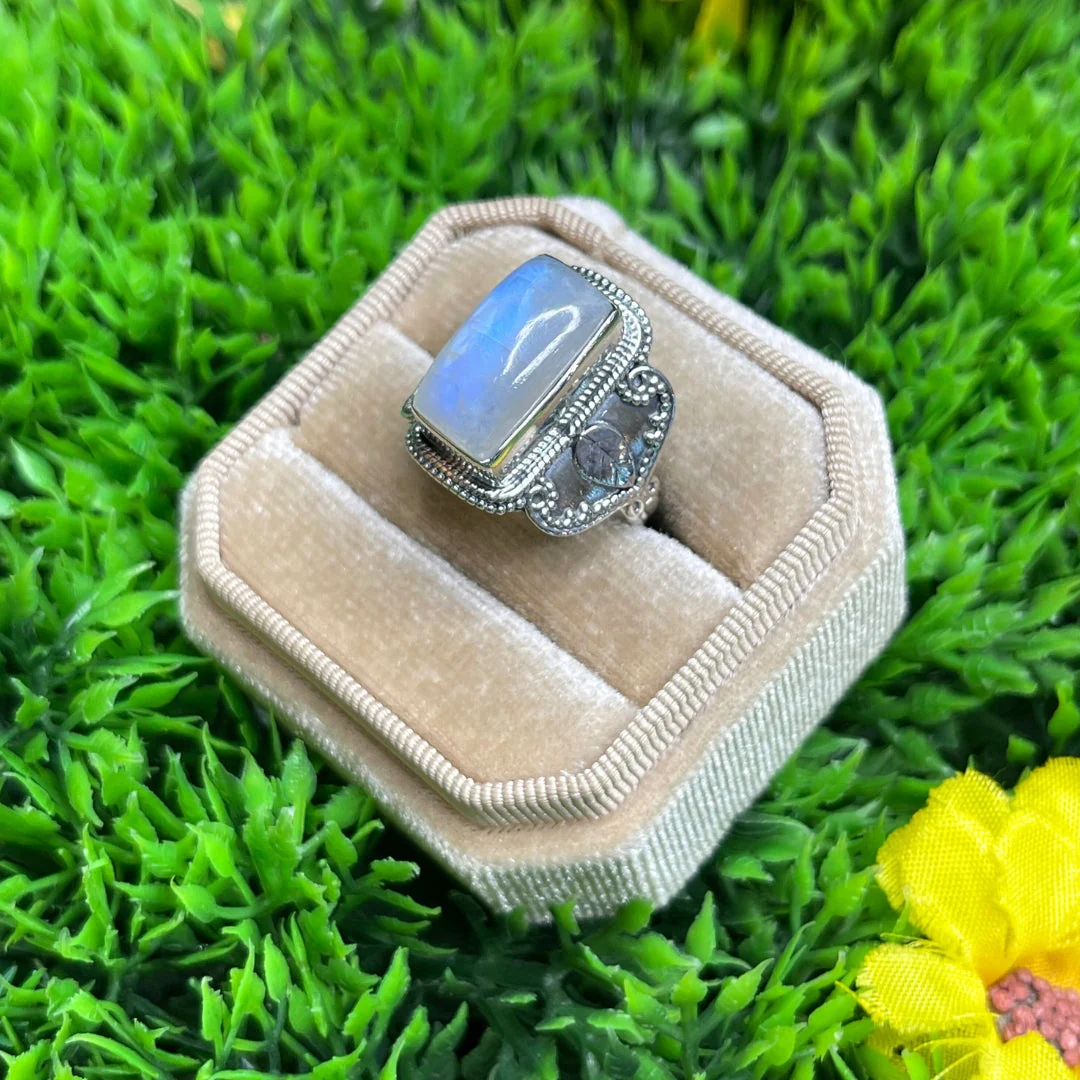 Bague Argent 925 Pierre de Lune #13 - Image 2