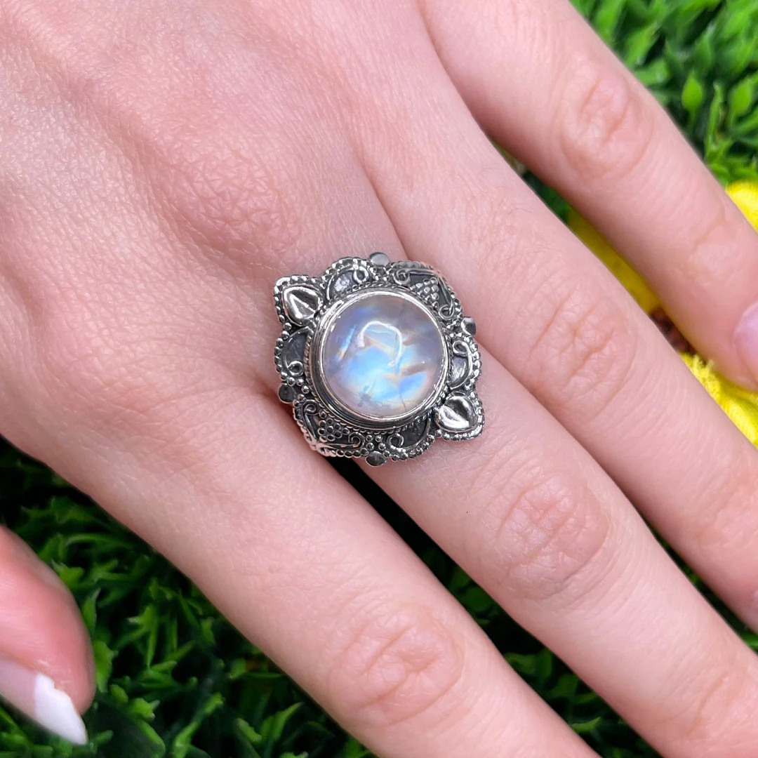 Bague Argent 925 Pierre de Lune #15 - Image 2