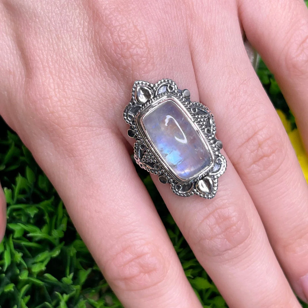 Bague Argent 925 Pierre de Lune #17 - Image 2