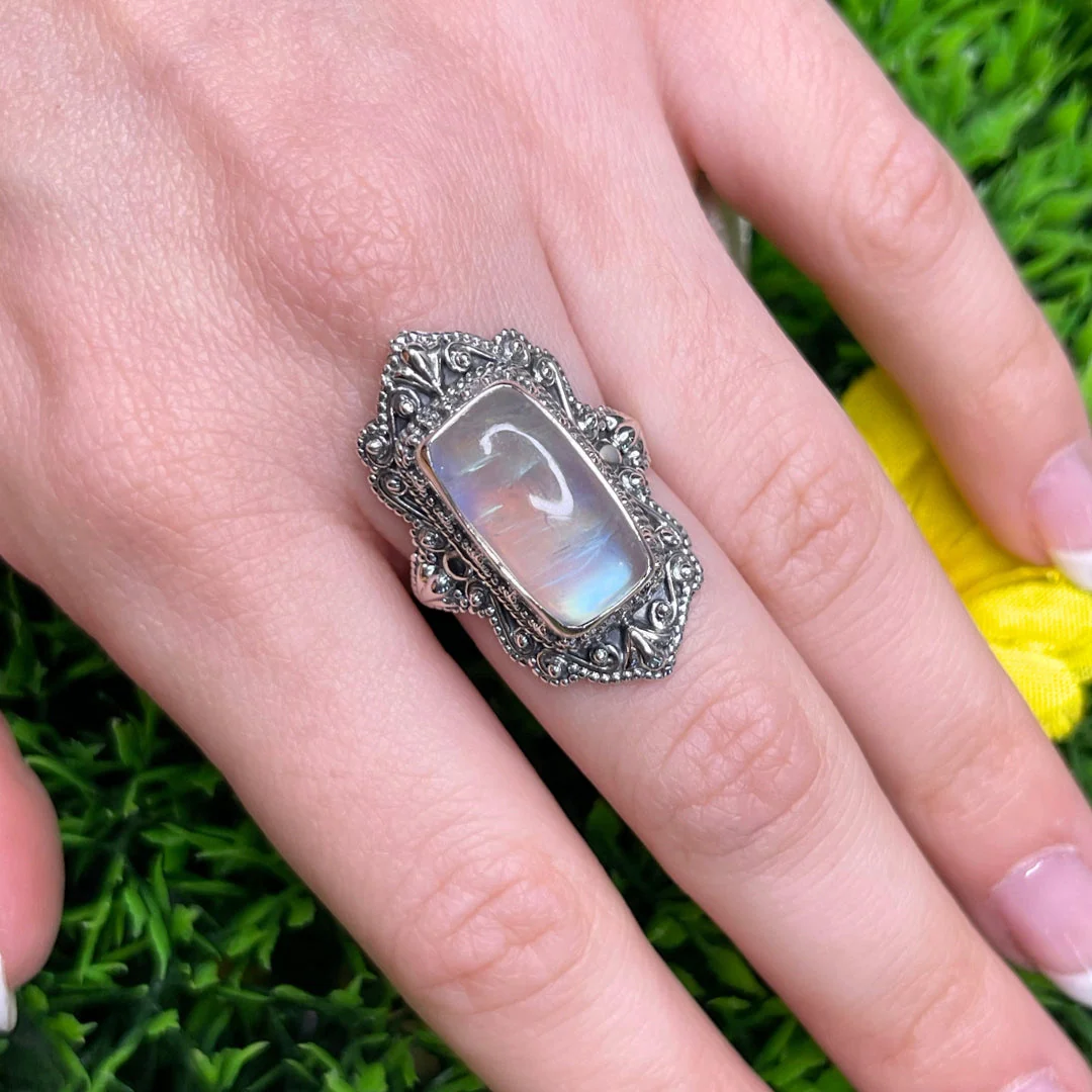 Bague Argent 925 Pierre de Lune #18 - Image 2
