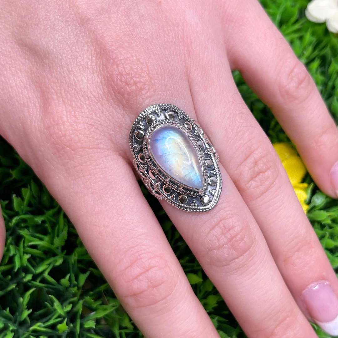 Bague Argent 925 Pierre de Lune #20 - Image 2