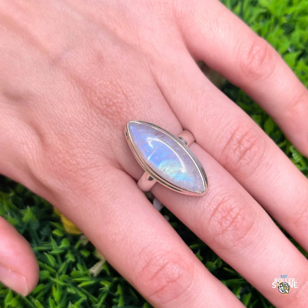 Bague Argent 925 Pierre de Lune #201 - Image 2