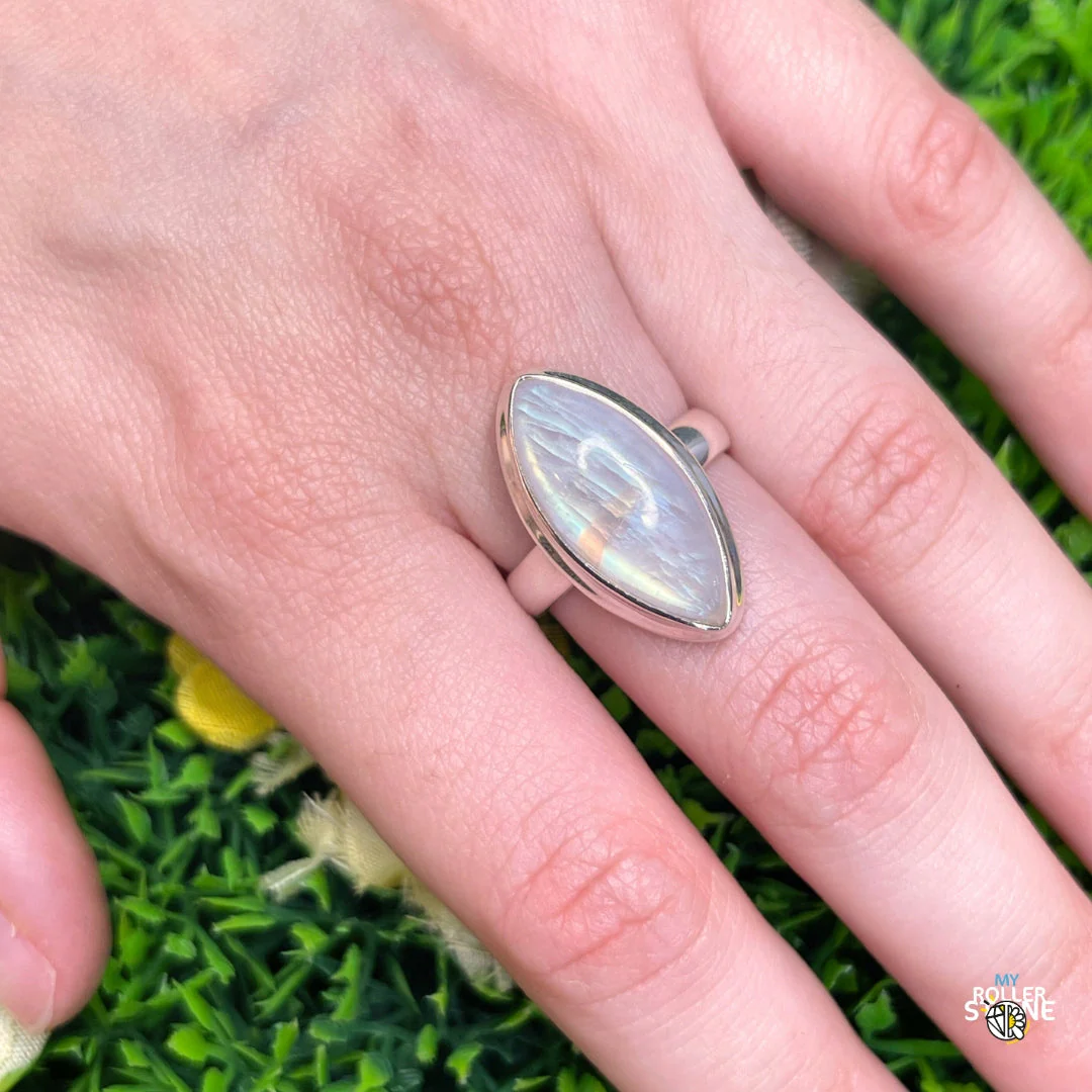Bague Argent 925 Pierre de Lune #206 - Image 2