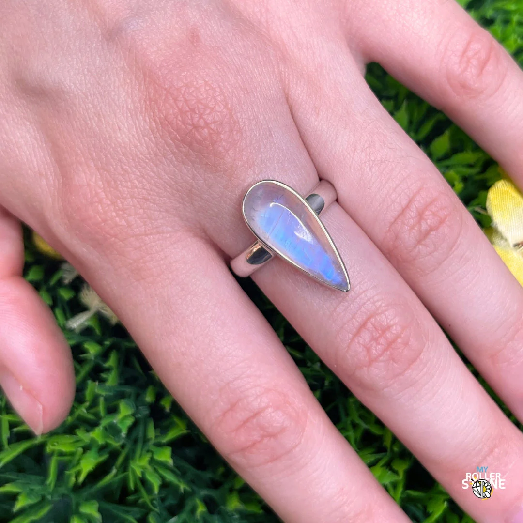Bague Argent 925 Pierre de Lune #207 - Image 2