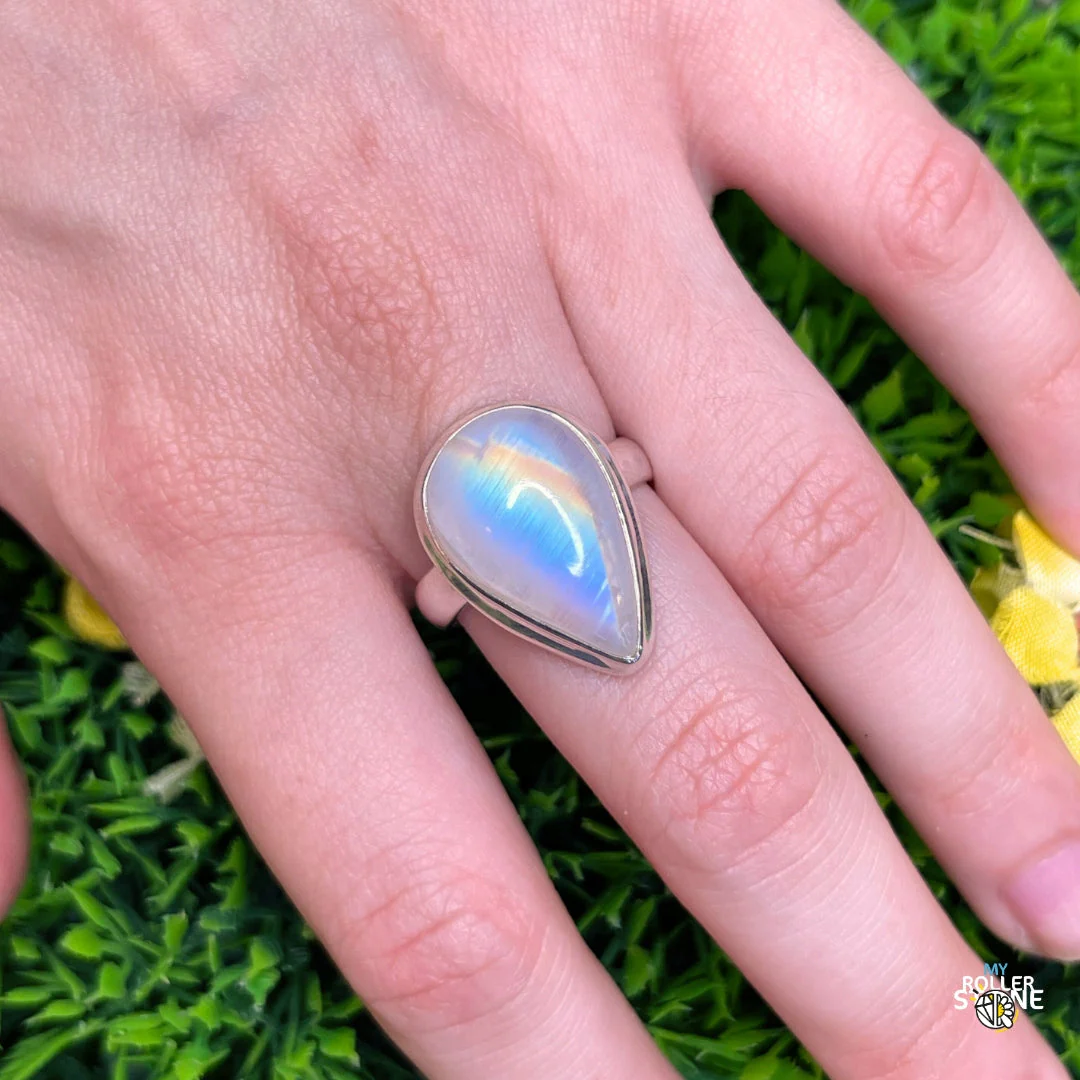 Bague Argent 925 Pierre de Lune #213 - Image 2