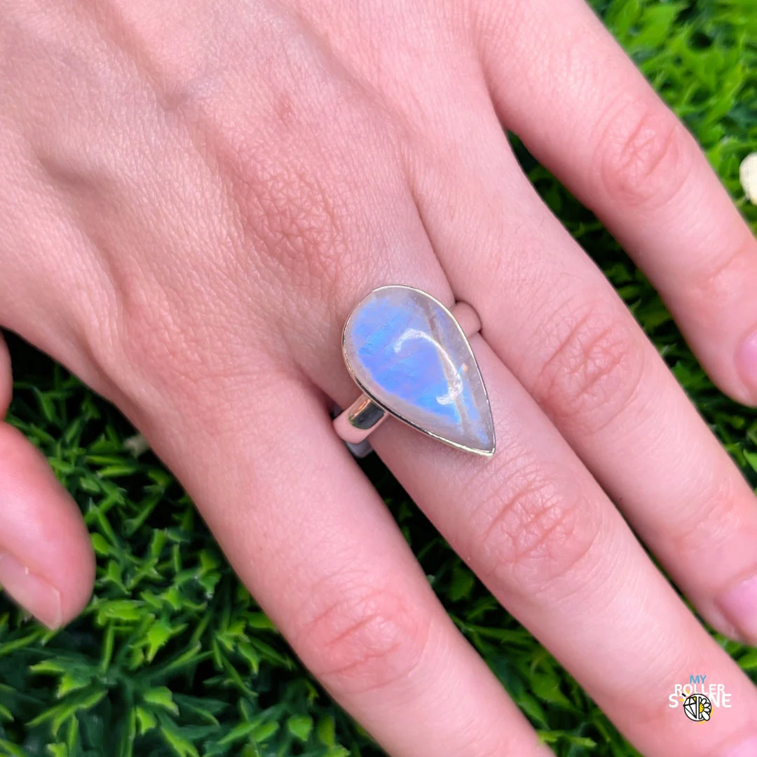 Bague Argent 925 Pierre de Lune #219 - Image 2