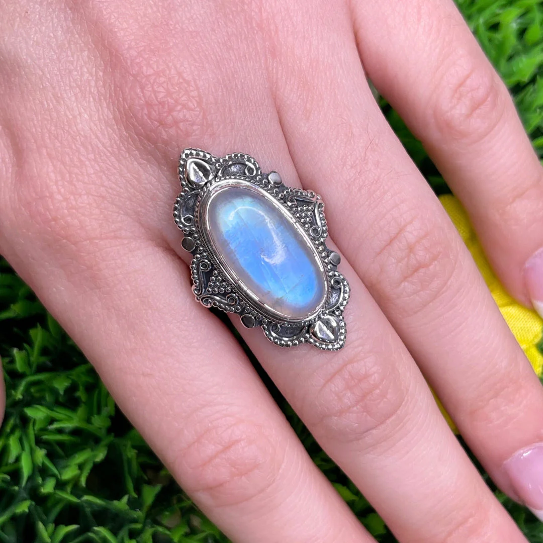 Bague Argent 925 Pierre de Lune #22 - Image 2
