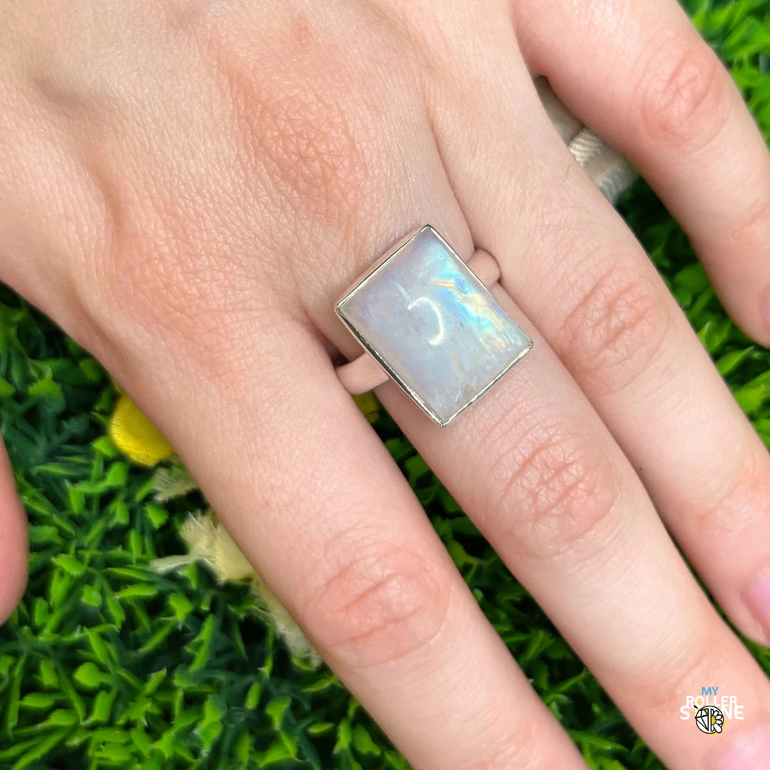 Bague Argent 925 Pierre de Lune #226 - Image 2