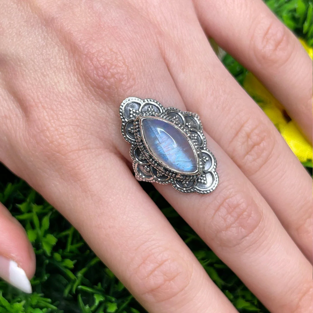 Bague Argent 925 Pierre de Lune #23 - Image 2