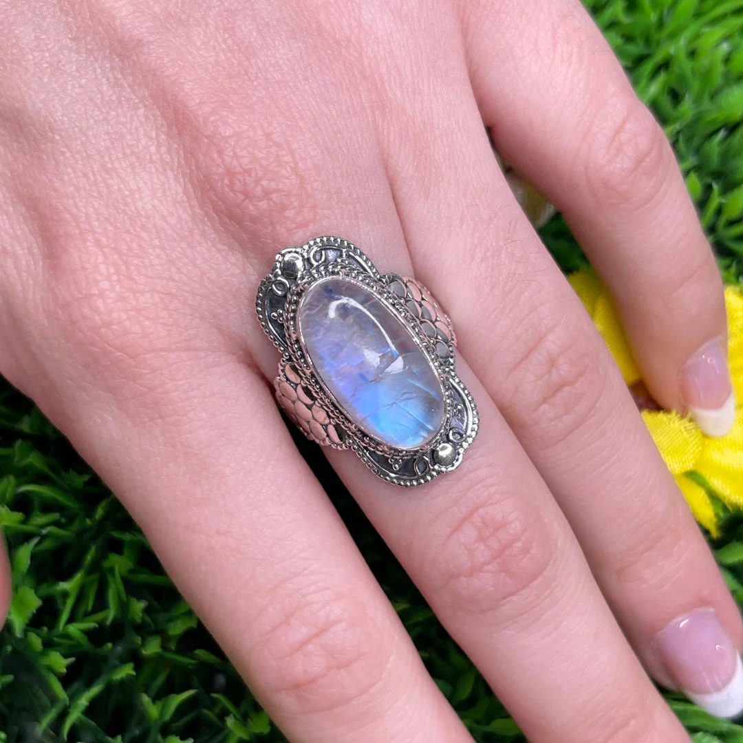 Bague Argent 925 Pierre de Lune #26 - Image 2