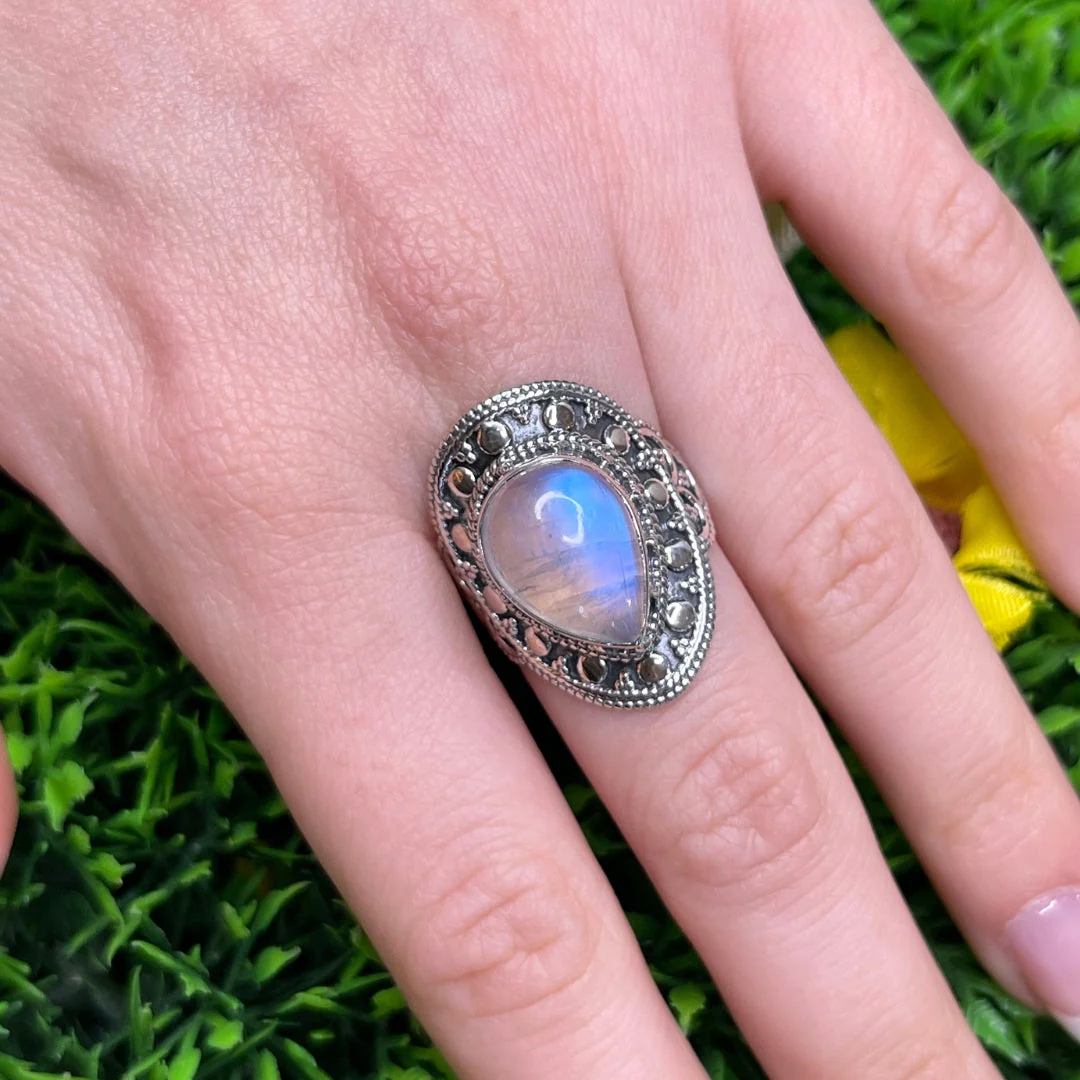 Bague Argent 925 Pierre de Lune #31 - Image 2