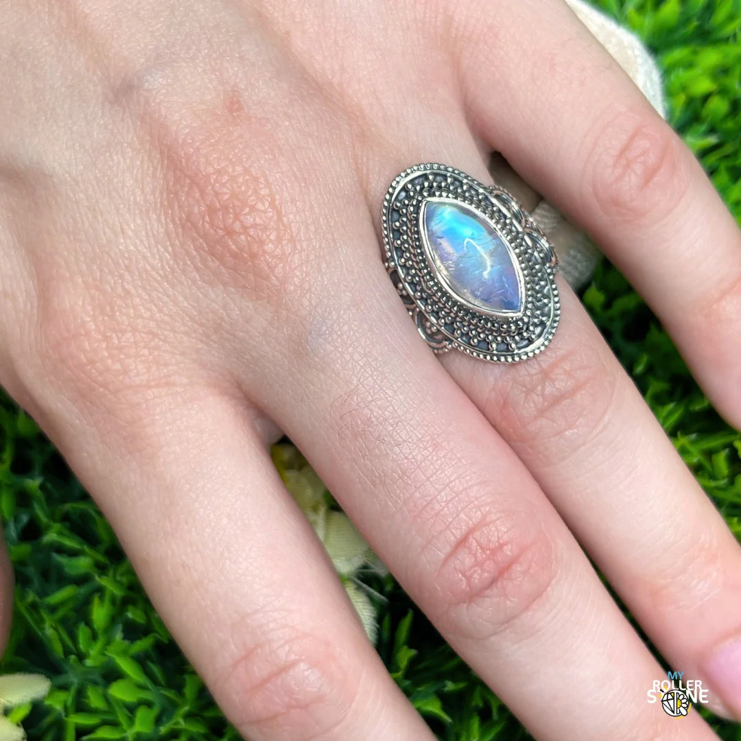 Bague Argent 925 Pierre de Lune #353 - Image 2