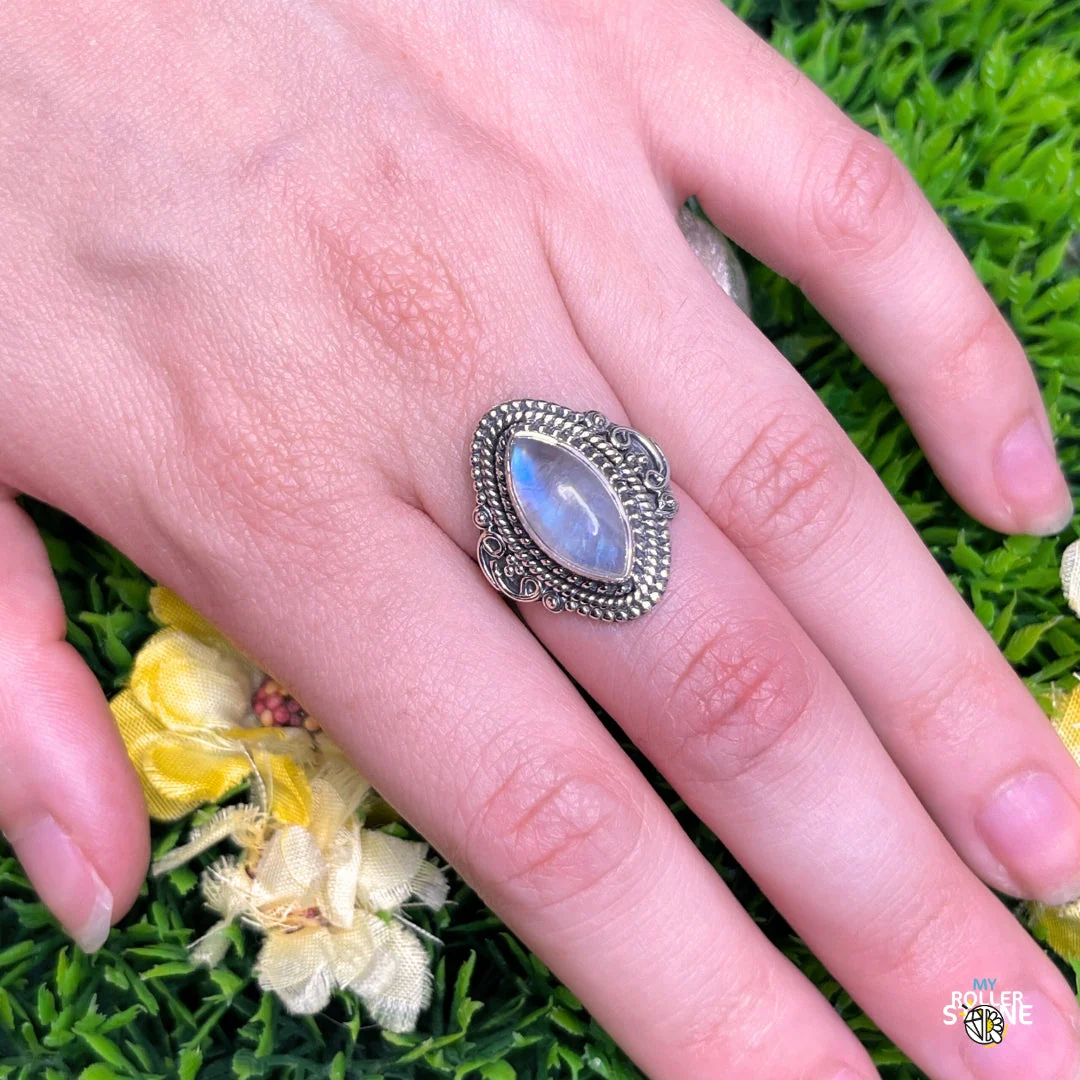 Bague Argent 925 Pierre de Lune #354 - Image 2
