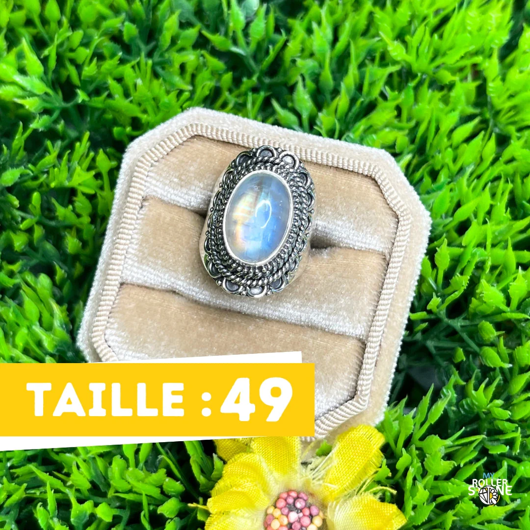 Bague Argent 925 Pierre de Lune #357