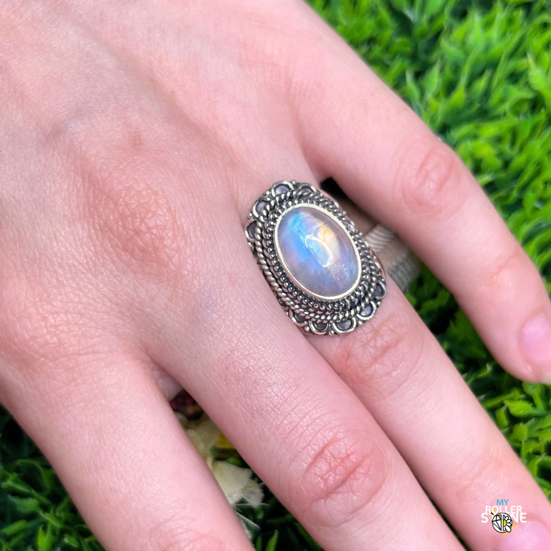 Bague Argent 925 Pierre de Lune #357 - Image 2