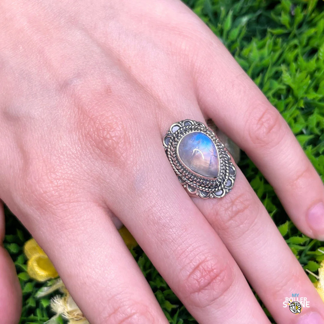 Bague Argent 925 Pierre de Lune #359 - Image 2