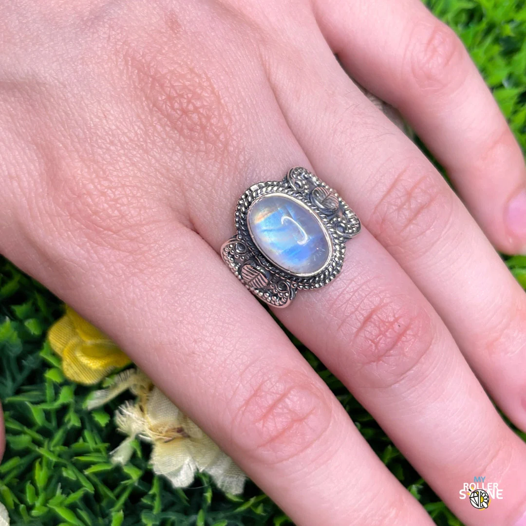 Bague Argent 925 Pierre de Lune #366 - Image 2