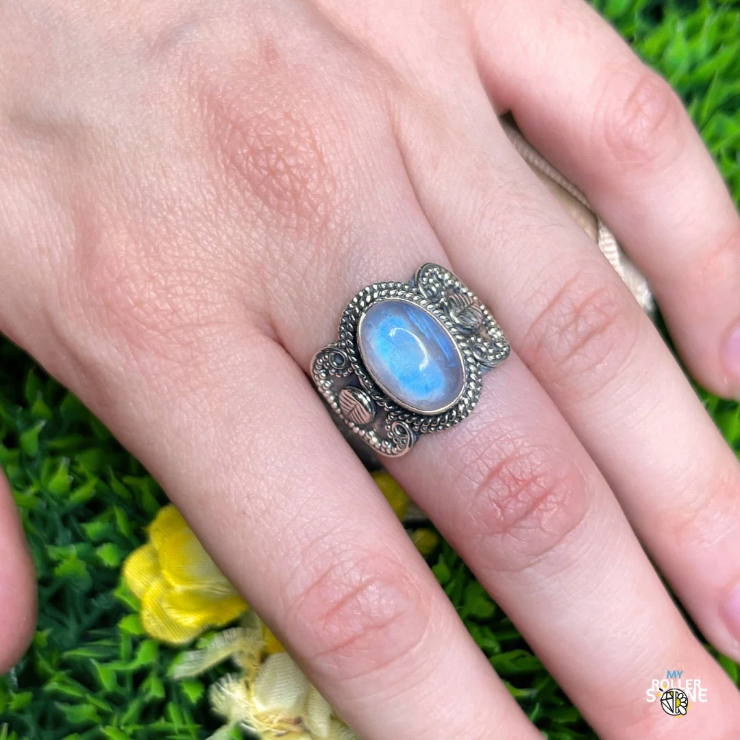 Bague Argent 925 Pierre de Lune #367 - Image 2