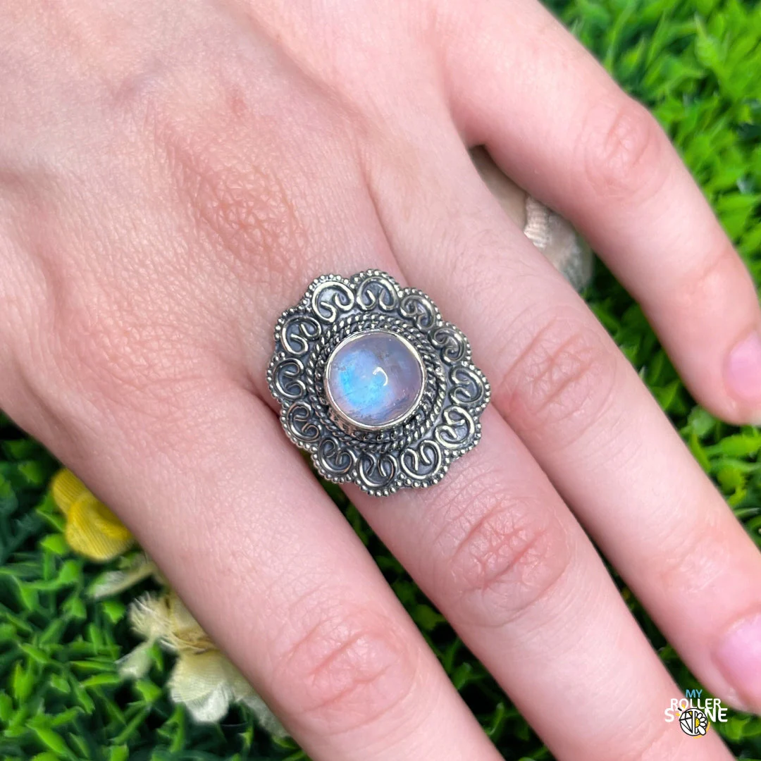 Bague Argent 925 Pierre de Lune #368 - Image 2