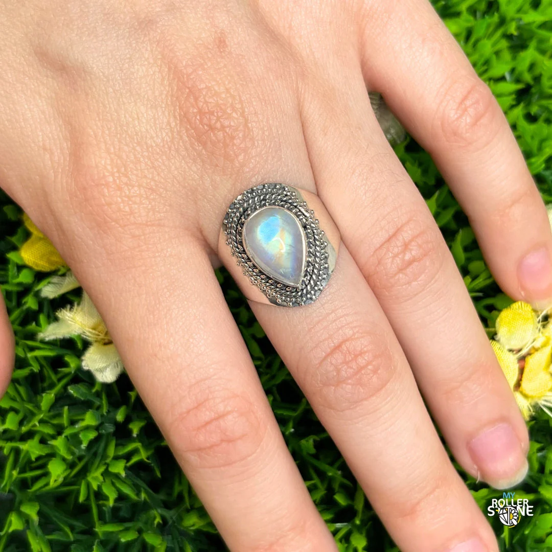 Bague Argent 925 Pierre de Lune #370 - Image 2
