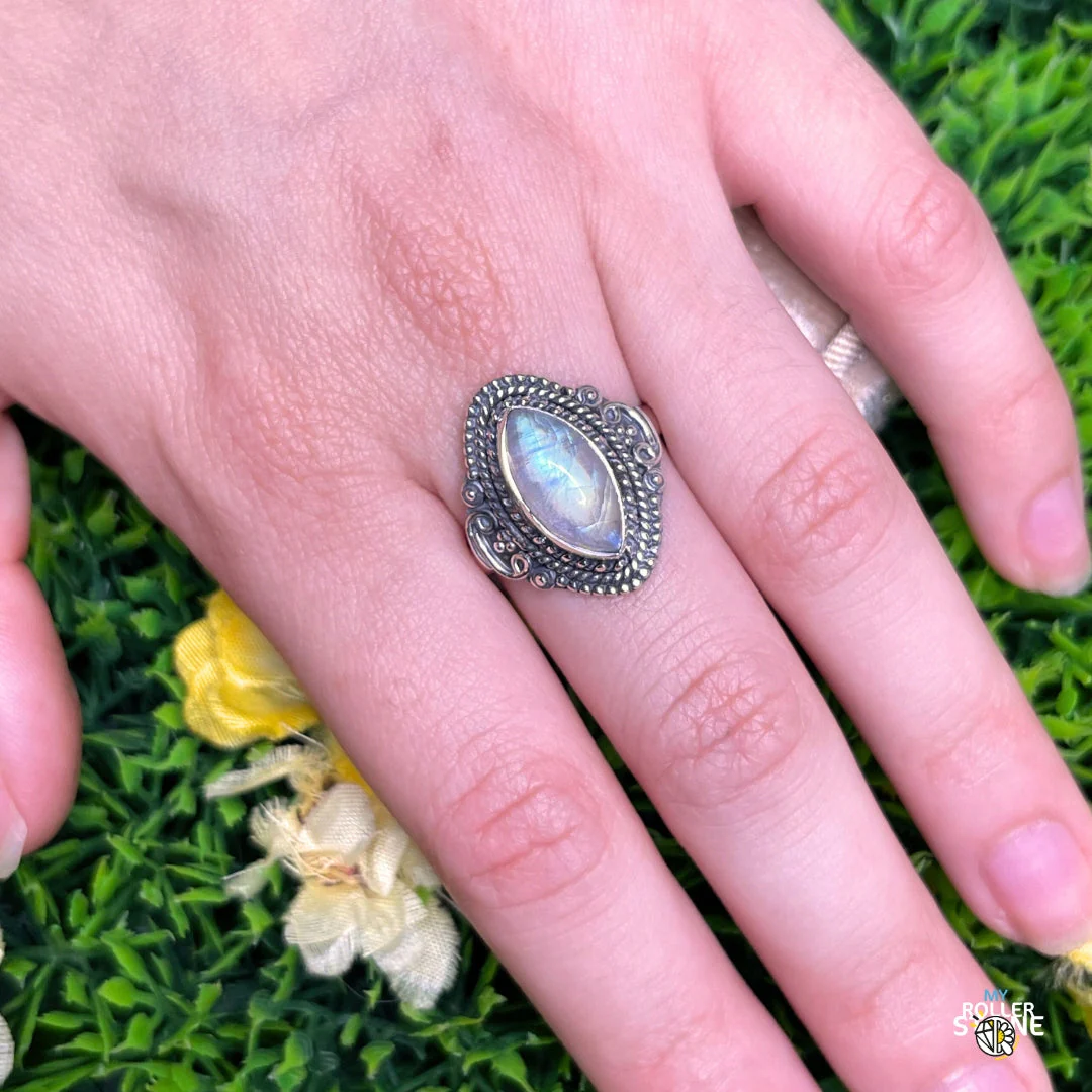 Bague Argent 925 Pierre de Lune #386 - Image 2
