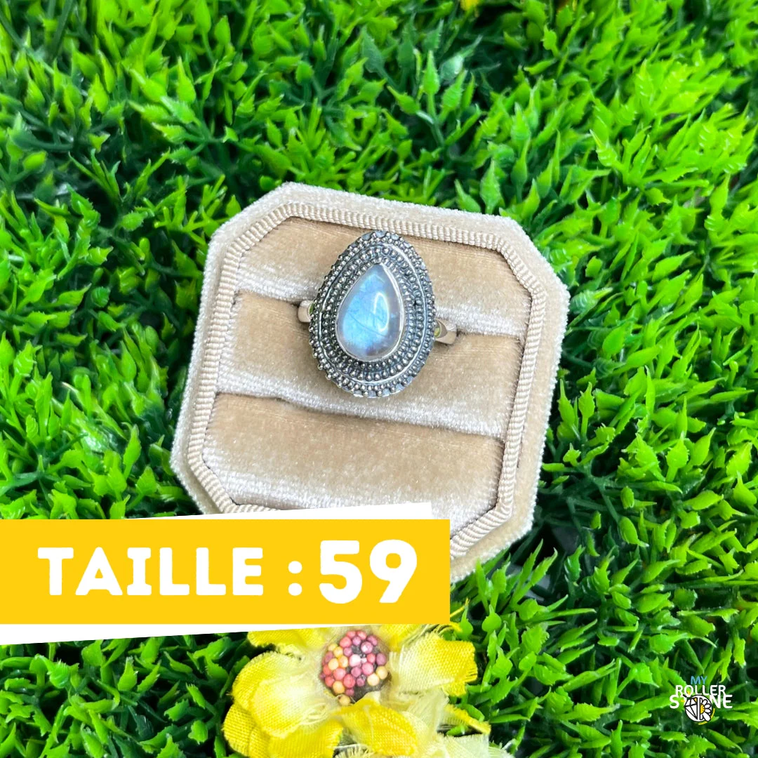 Bague Argent 925 Pierre de Lune #388