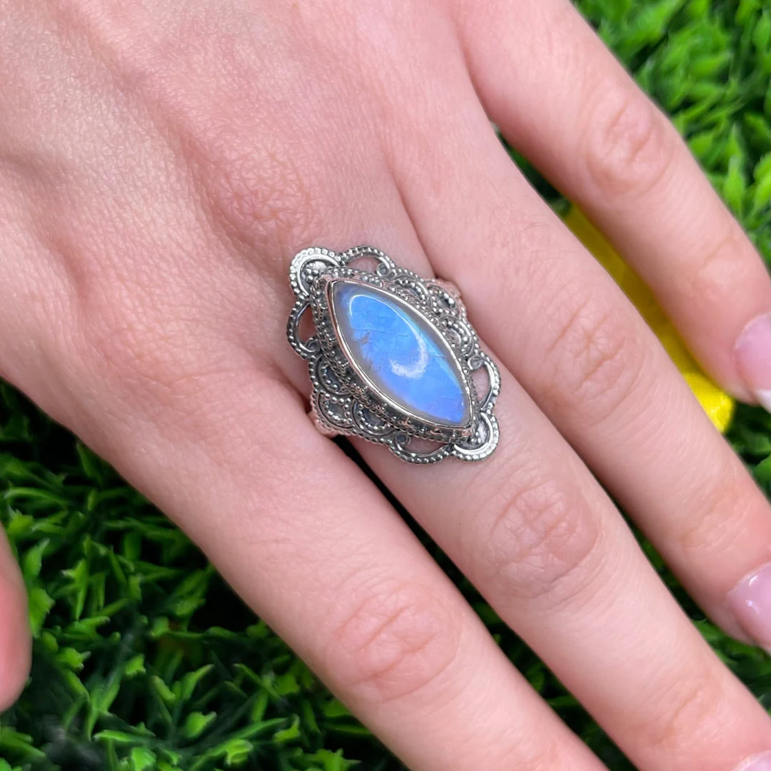 Bague Argent 925 Pierre de Lune #39 - Image 2