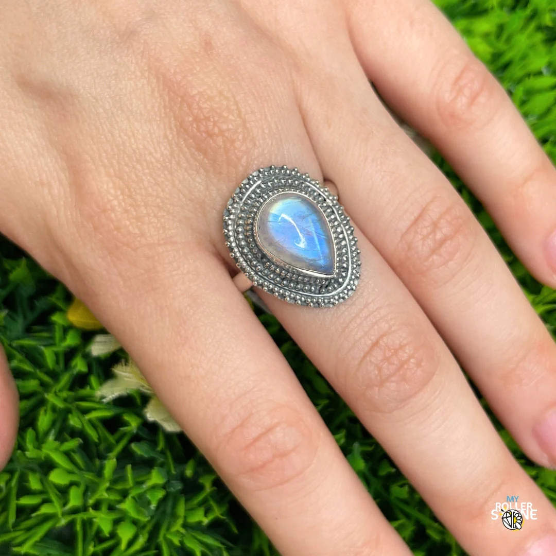 Bague Argent 925 Pierre de Lune #390 - Image 2