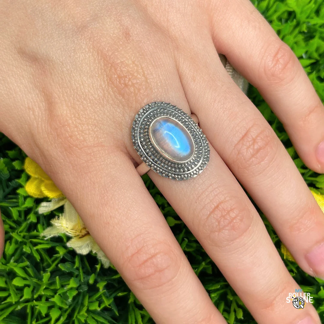 Bague Argent 925 Pierre de Lune #391 - Image 2