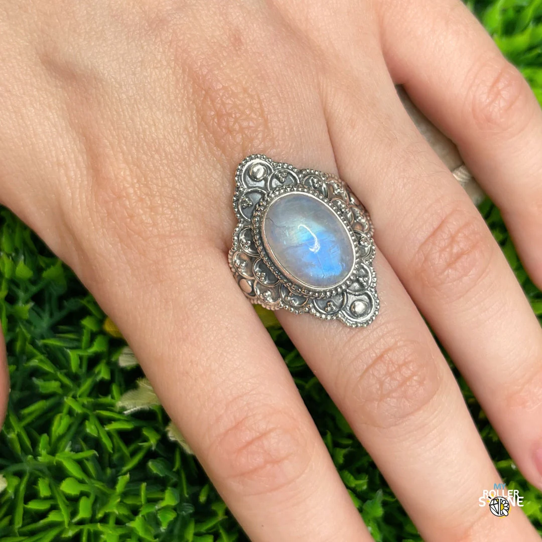 Bague Argent 925 Pierre de Lune #395 - Image 2