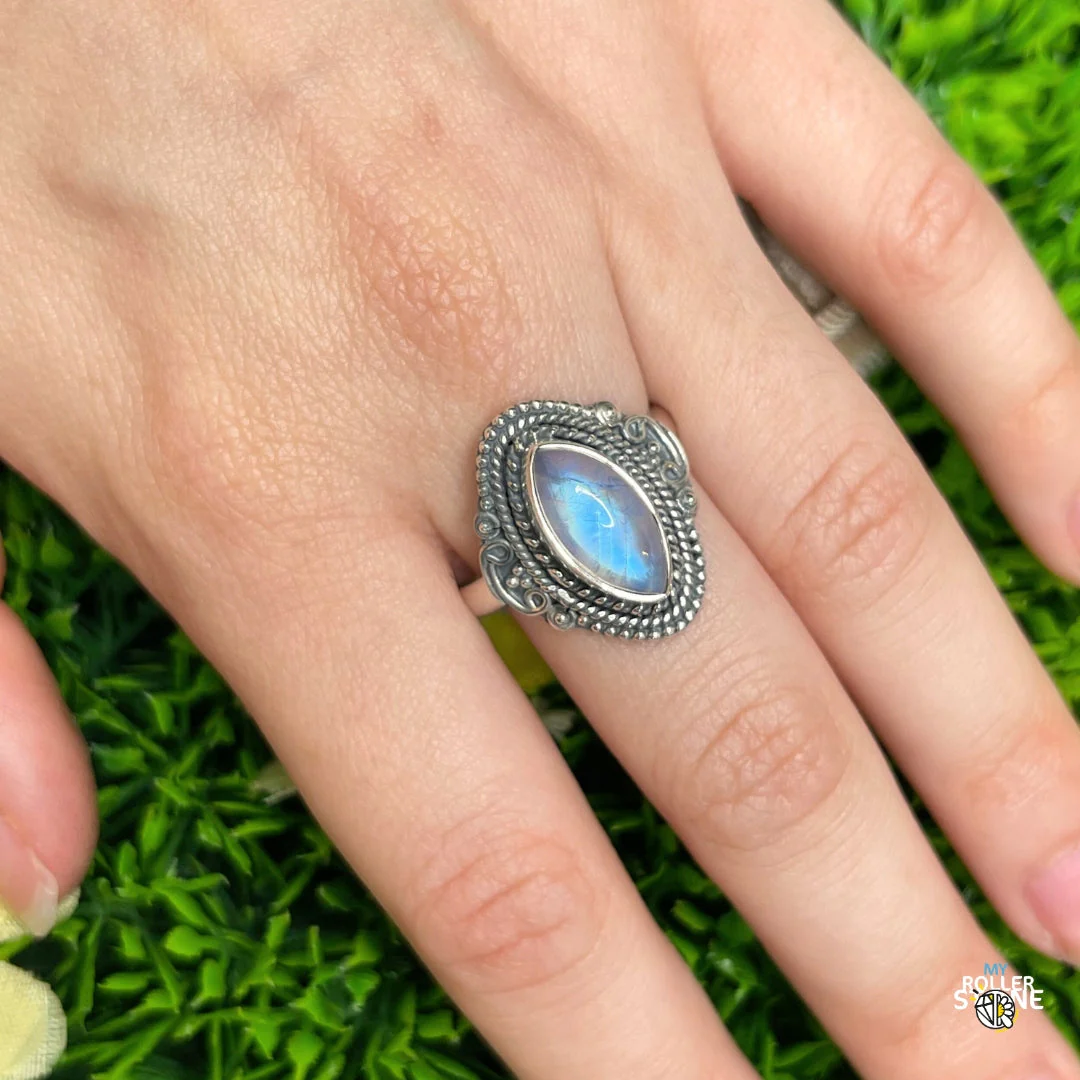 Bague Argent 925 Pierre de Lune #397 - Image 2