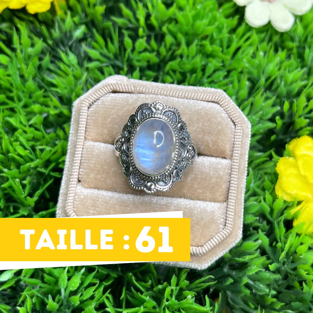 Bague Argent 925 Pierre de Lune #8