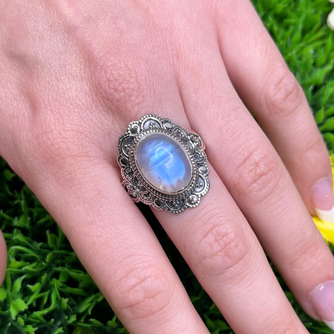 Bague Argent 925 Pierre de Lune #8 - Image 2