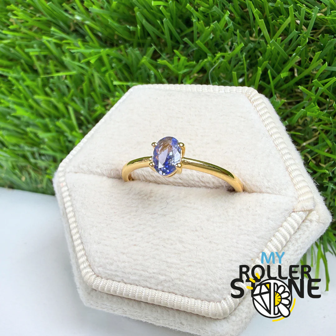 Bague Argent 925 plaqué or Tanzanite 5 tailles #RBC309G-TZF - Image 2