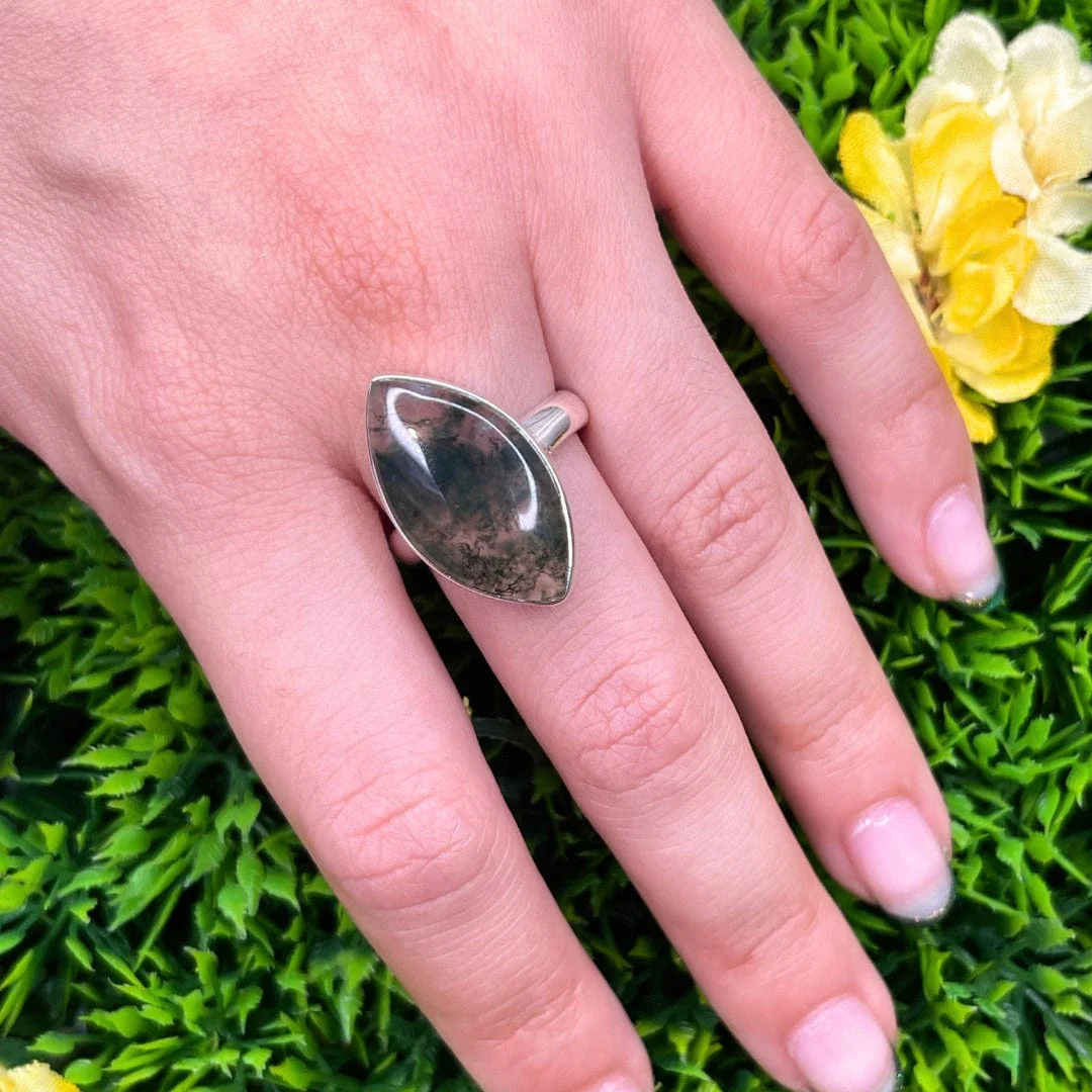 Bague Argent Agate Mousse #11 - Image 2