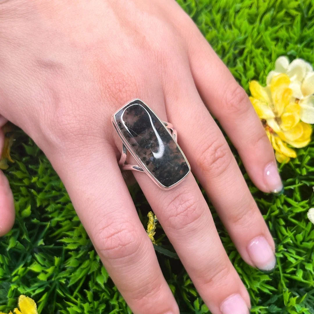 Bague Argent Agate Mousse #20 - Image 2