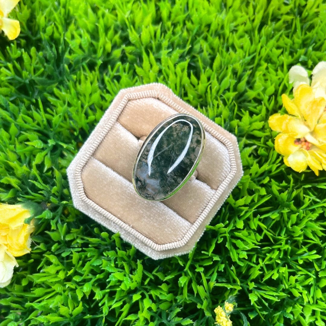 Bague Argent Agate Mousse #21 - Image 2
