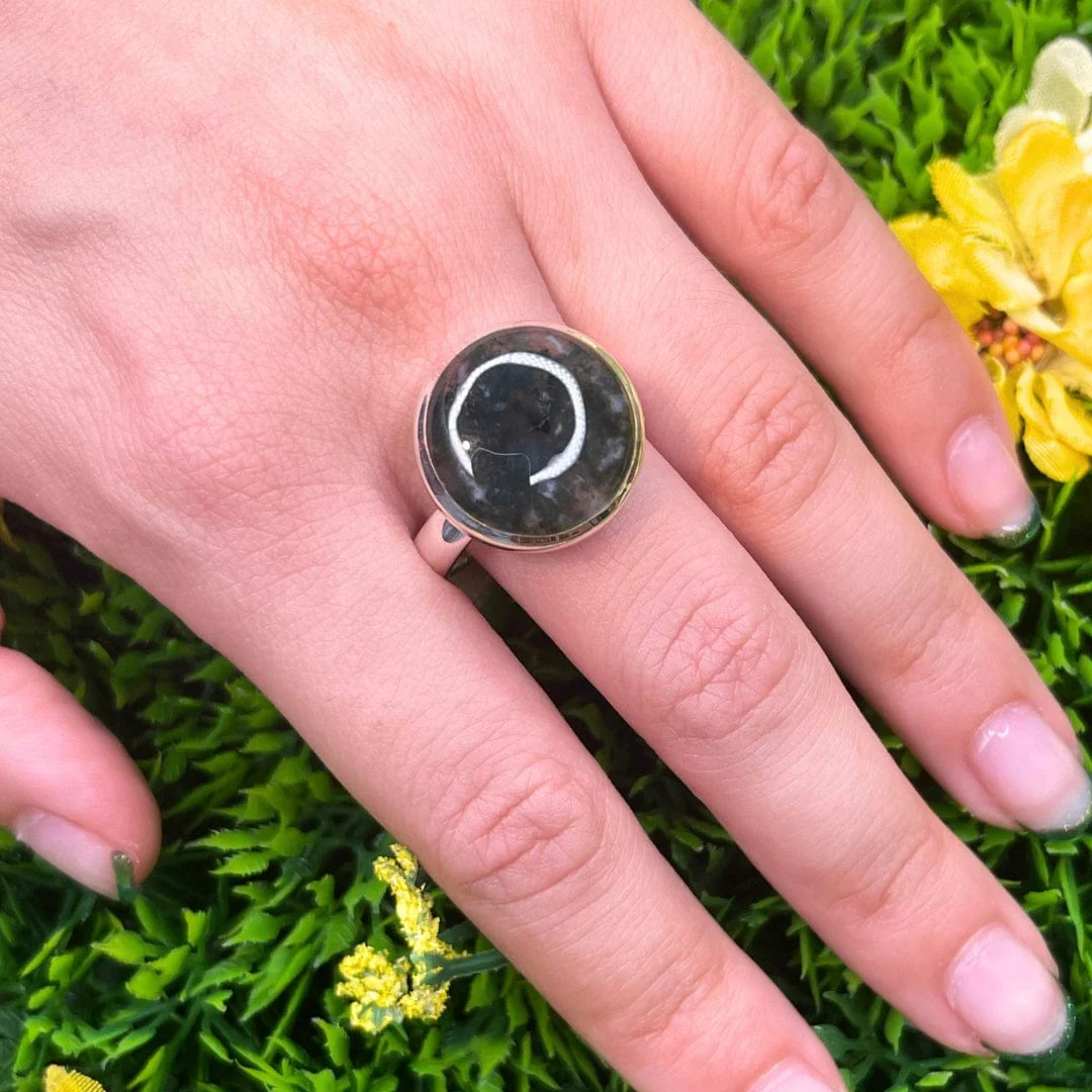 Bague Argent Agate Mousse #26 - Image 2