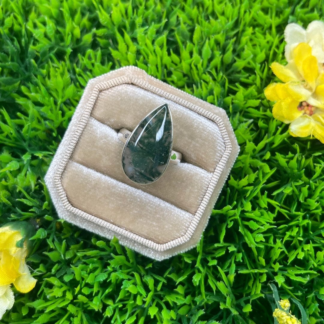 Bague Argent Agate Mousse #30 - Image 2