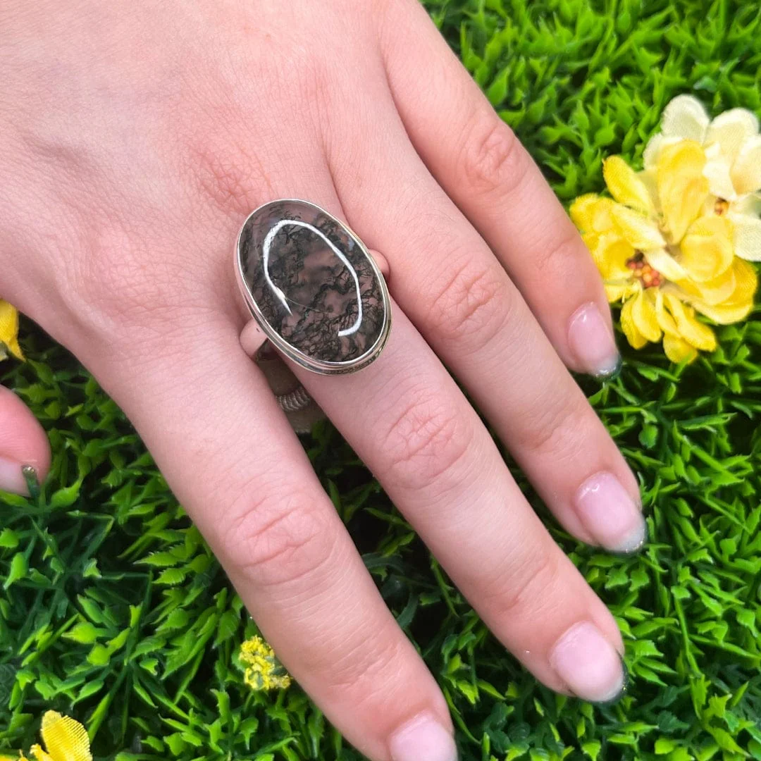 Bague Argent Agate Mousse #31 - Image 2