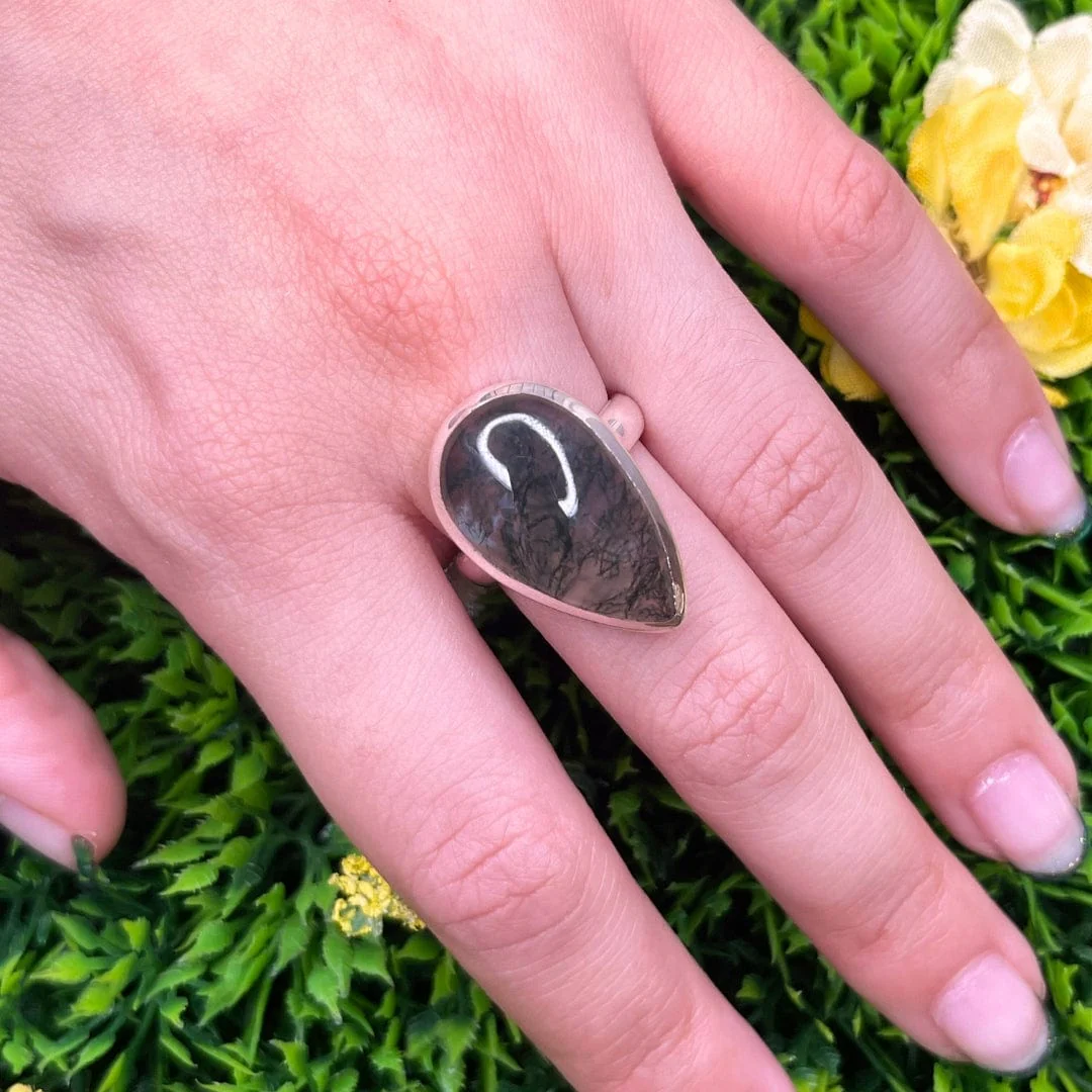 Bague Argent Agate Mousse #5 - Image 2