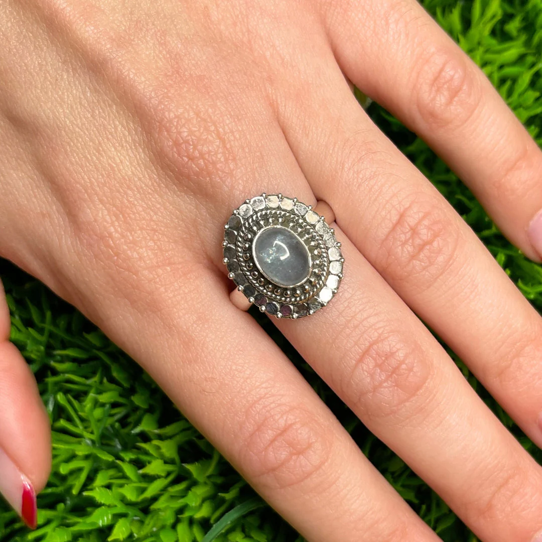 Bague Argent Aigue Marine #51 - Image 2