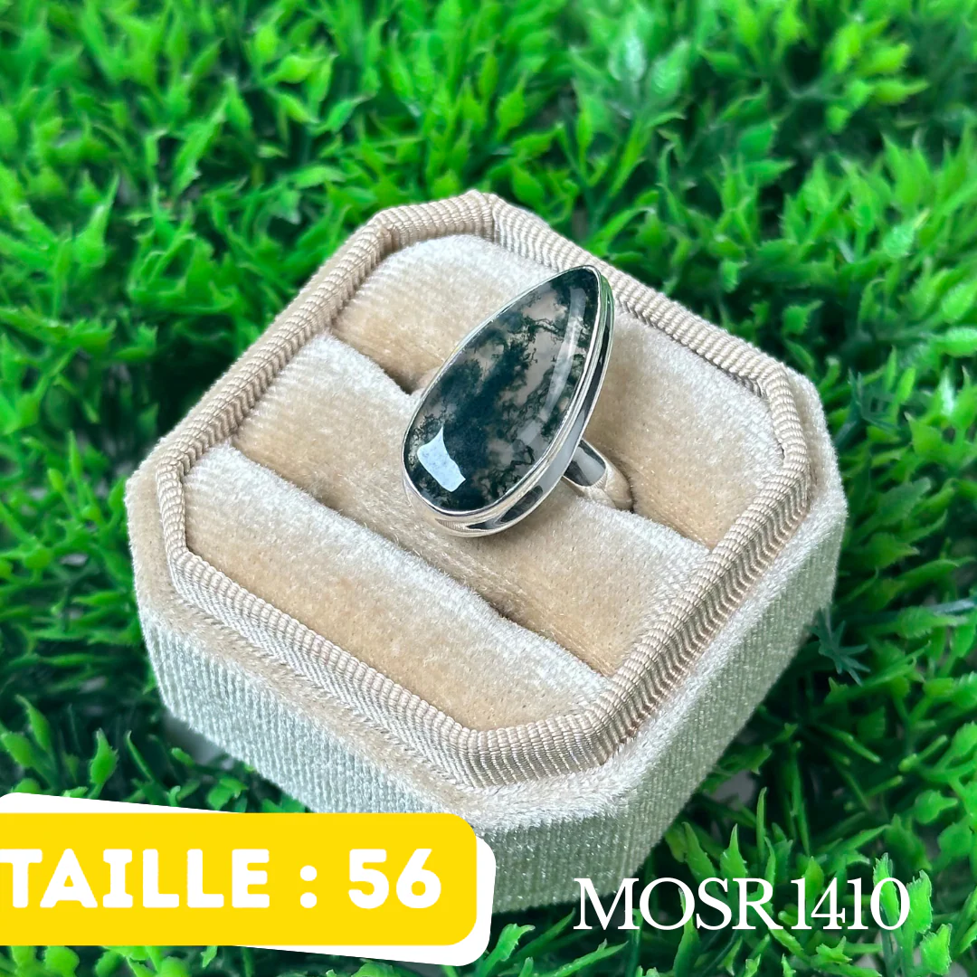 Bague Argent en Agate Mousse #MOSR 1410
