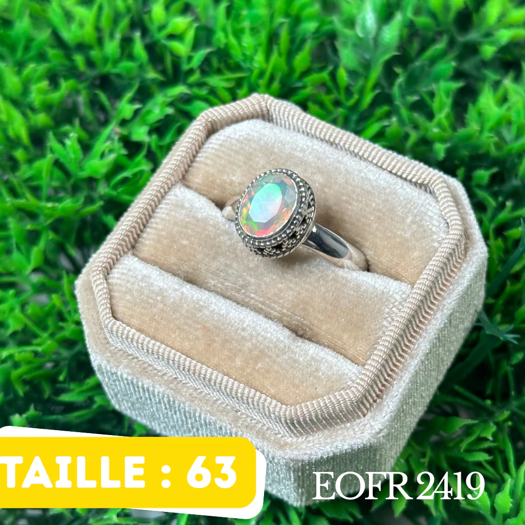 Bague Argent en Opale éthiopienne #EOFR 2419