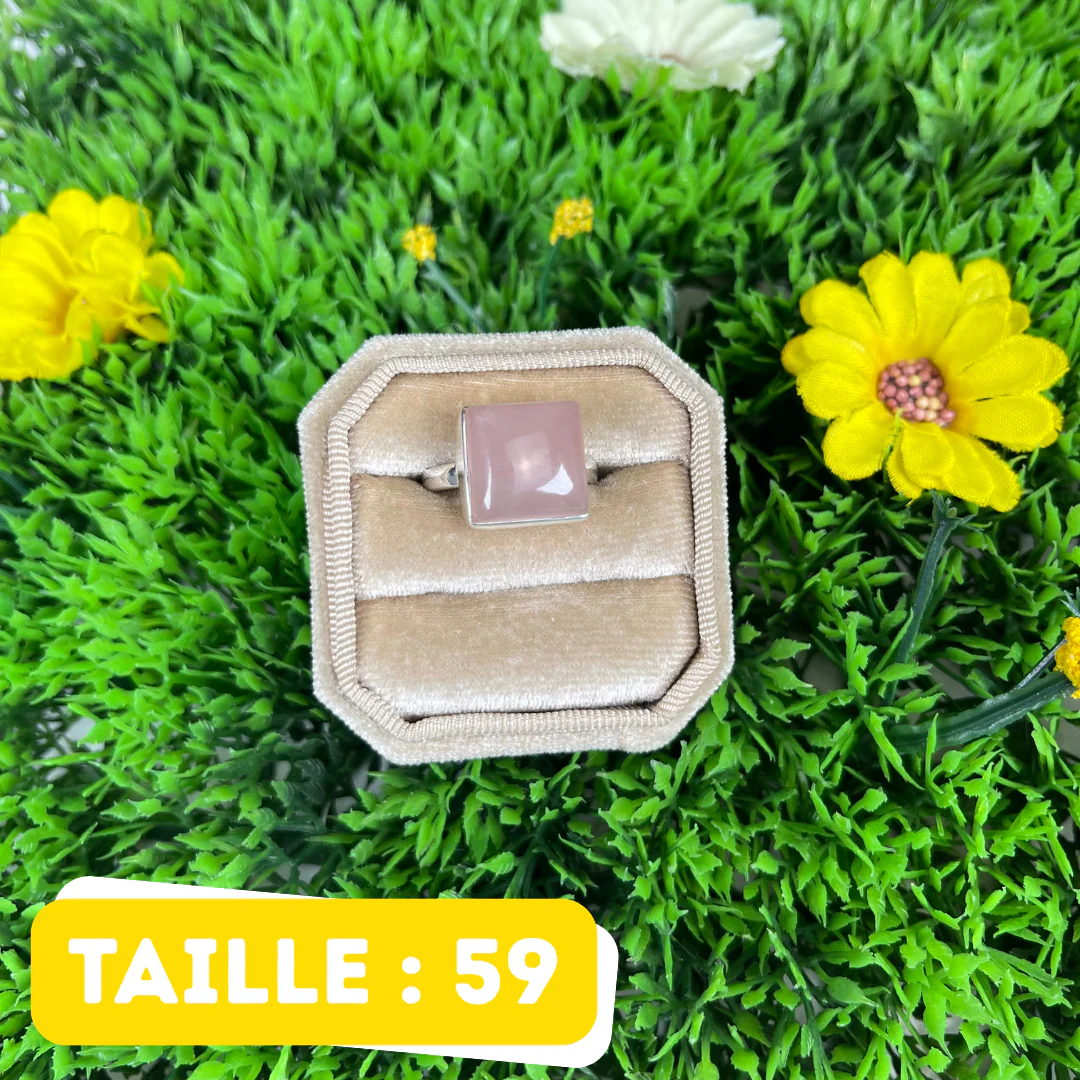 Bague Argent en Quartz rose #118