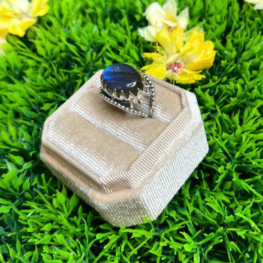 Bague Argent 925 Labradorite Bluefire #110 - Image 2